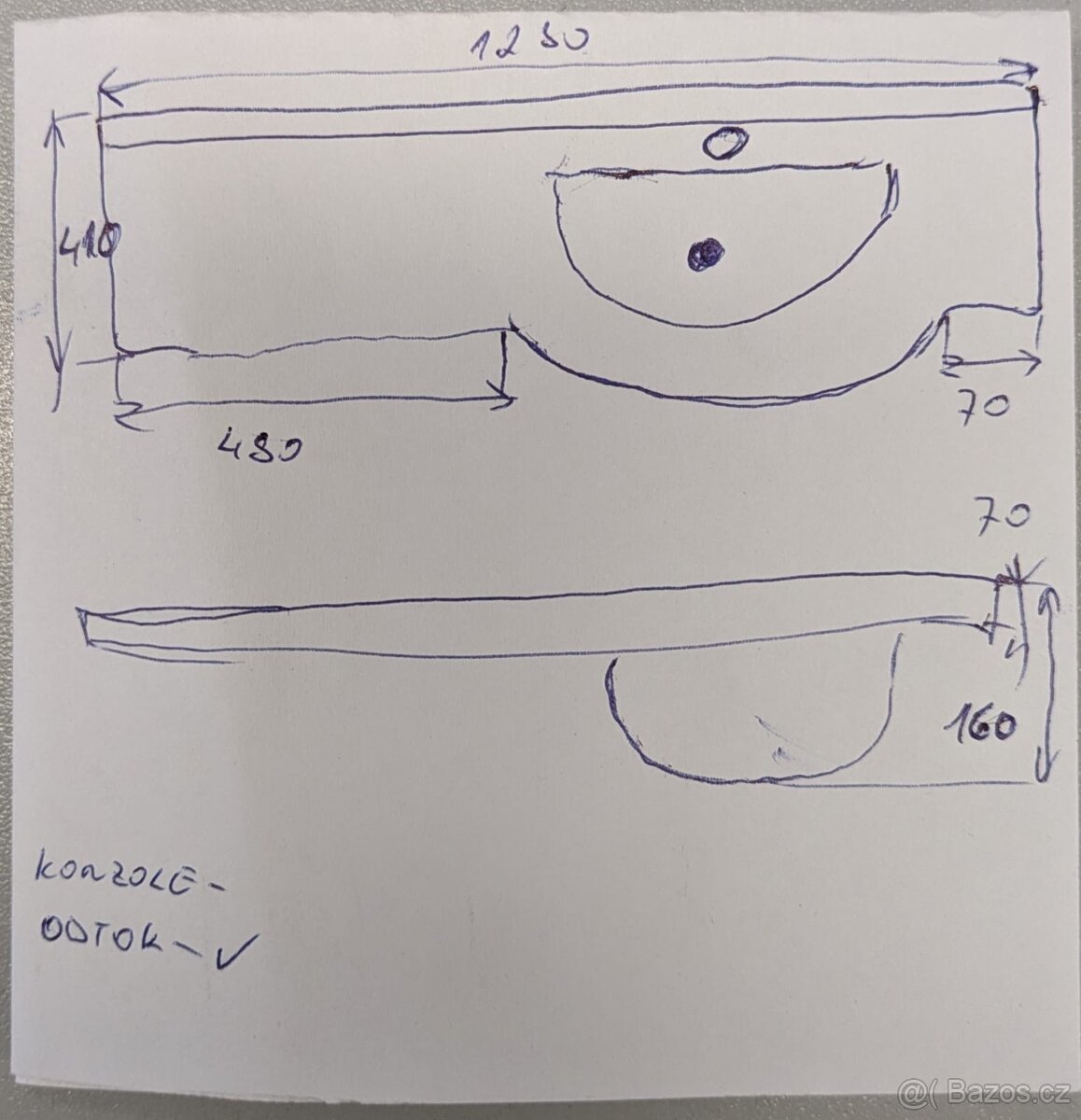 Umyvadlo z mramoru 125cm - 6