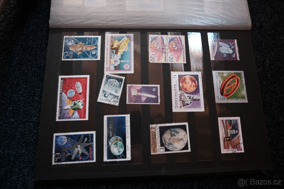 Kniha známek s vesmírnou tématikou - SSSR i USA - 11 stran - 6