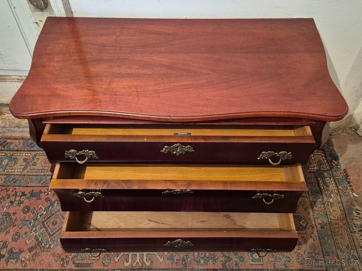 Komoda - barokni styl - břichatka - větší model - mahagon - 6