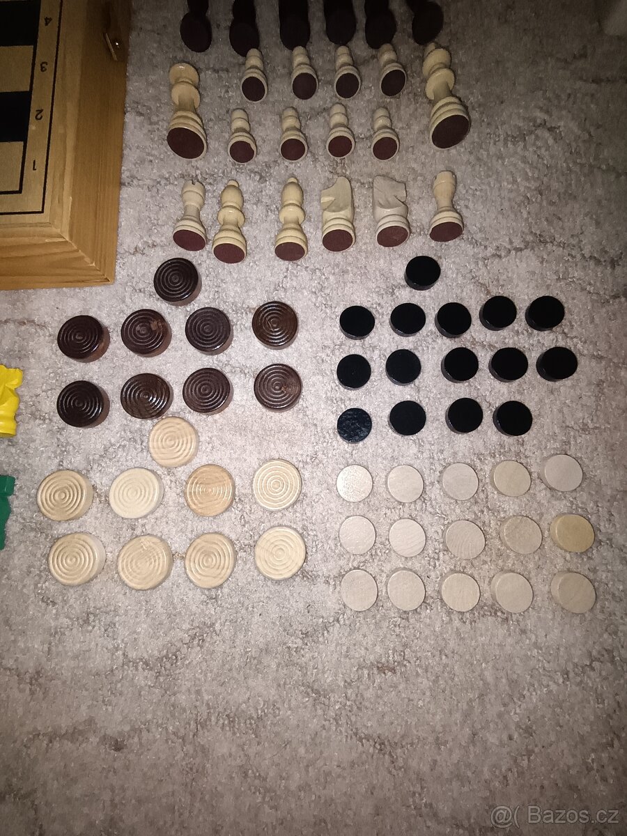 Dřevěná sada her – Backgammon & Mlýn + návody+šachy - 6