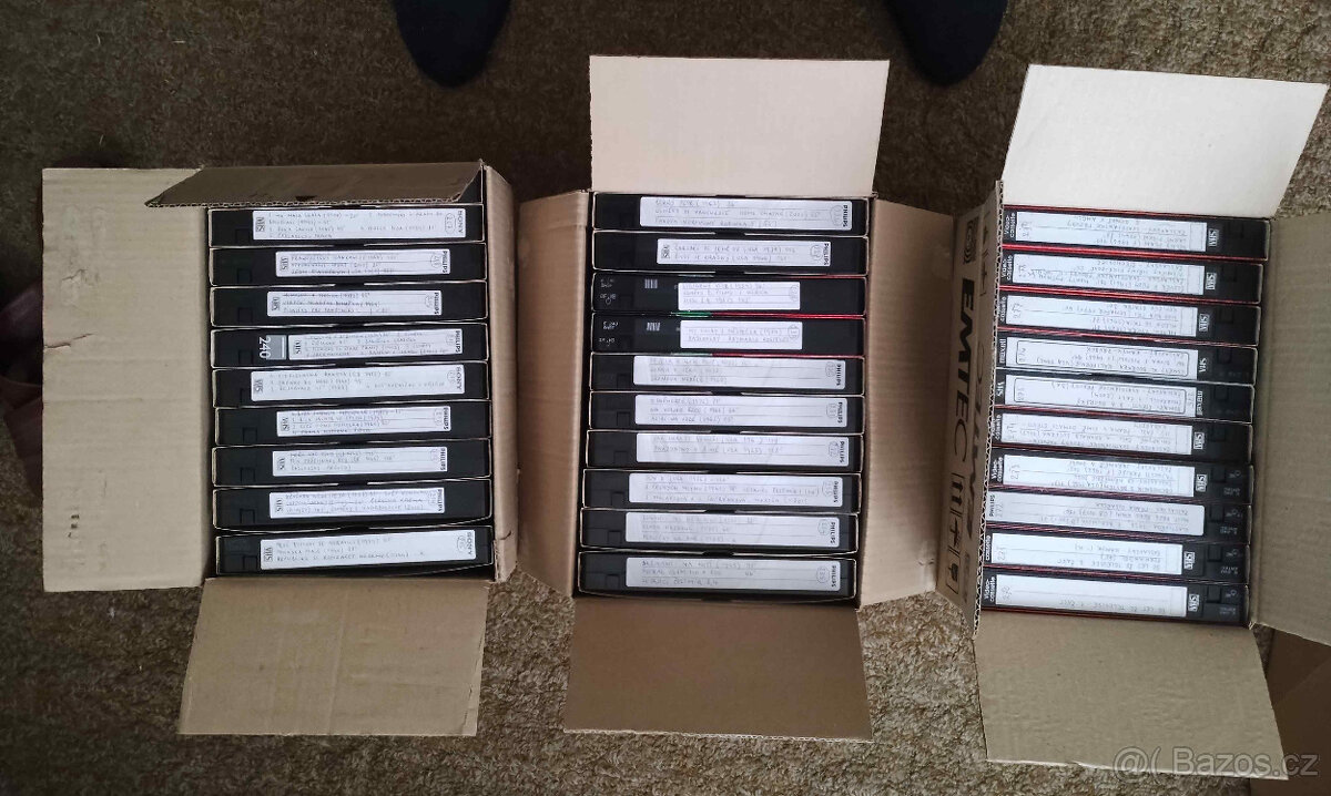 VHS kazety 1x nahrané, popsaný obsah, nikdy nepřehrávané - 6