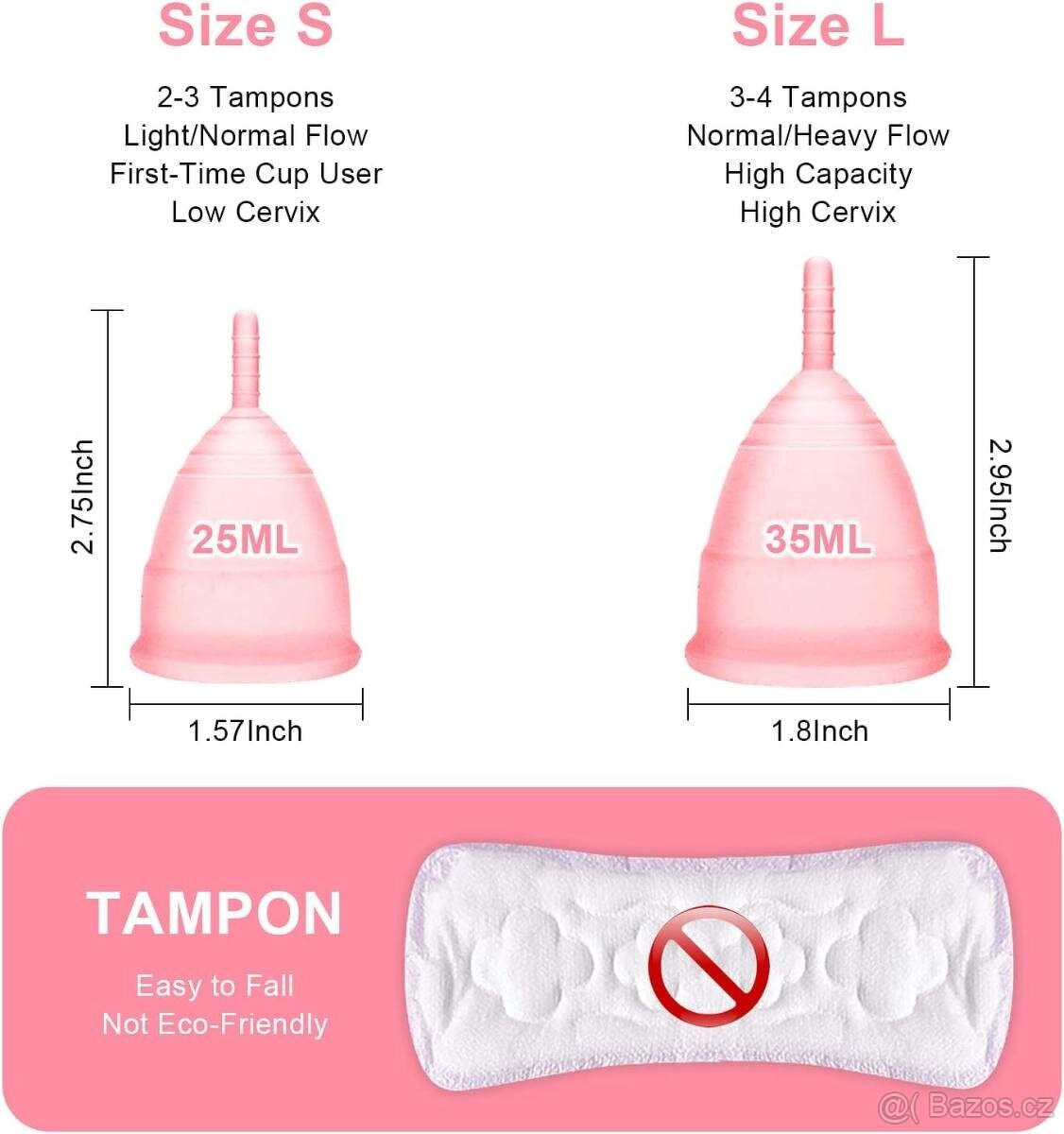 Sada menstruačních kalíšků (vel.S a L) s příslušenstvím NOVÉ - 6