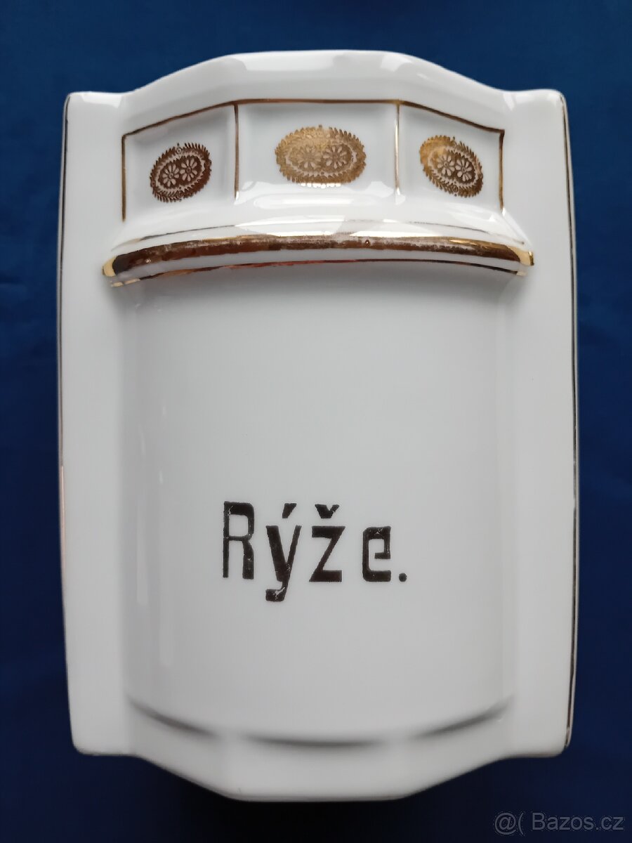 SECESNÍ DÓZY TENKOSTĚNNÝ PORCELÁN ZLACENÉ - 6