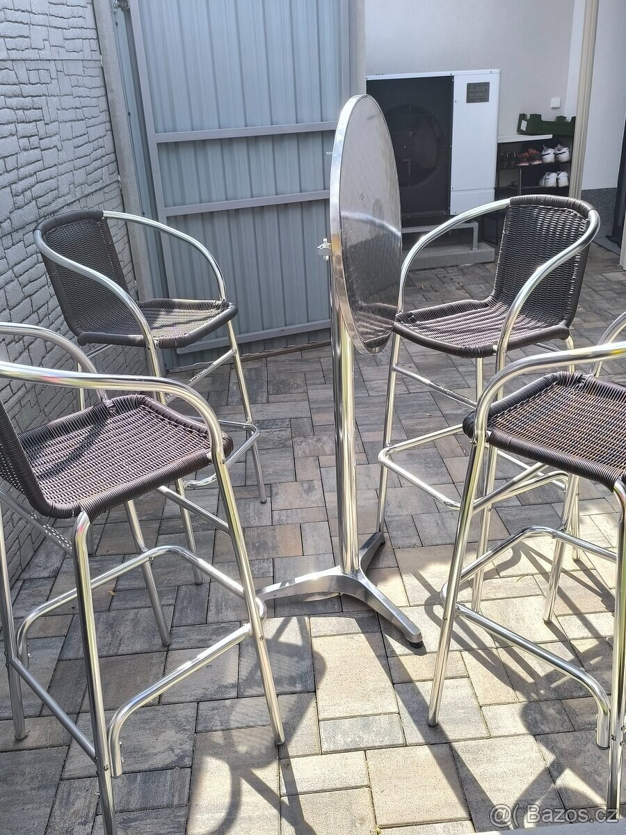 Prodám 4 barové židle + Vysoký kulatý stůl - 6