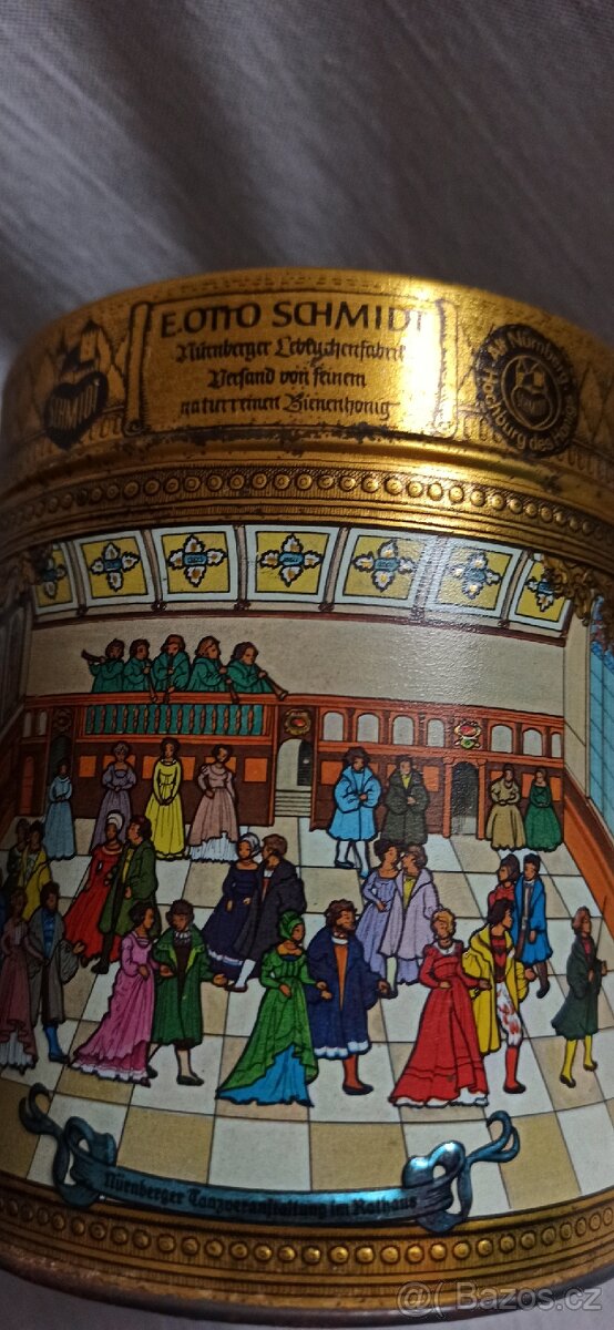 Stará plechová dóza na perníčky - 6