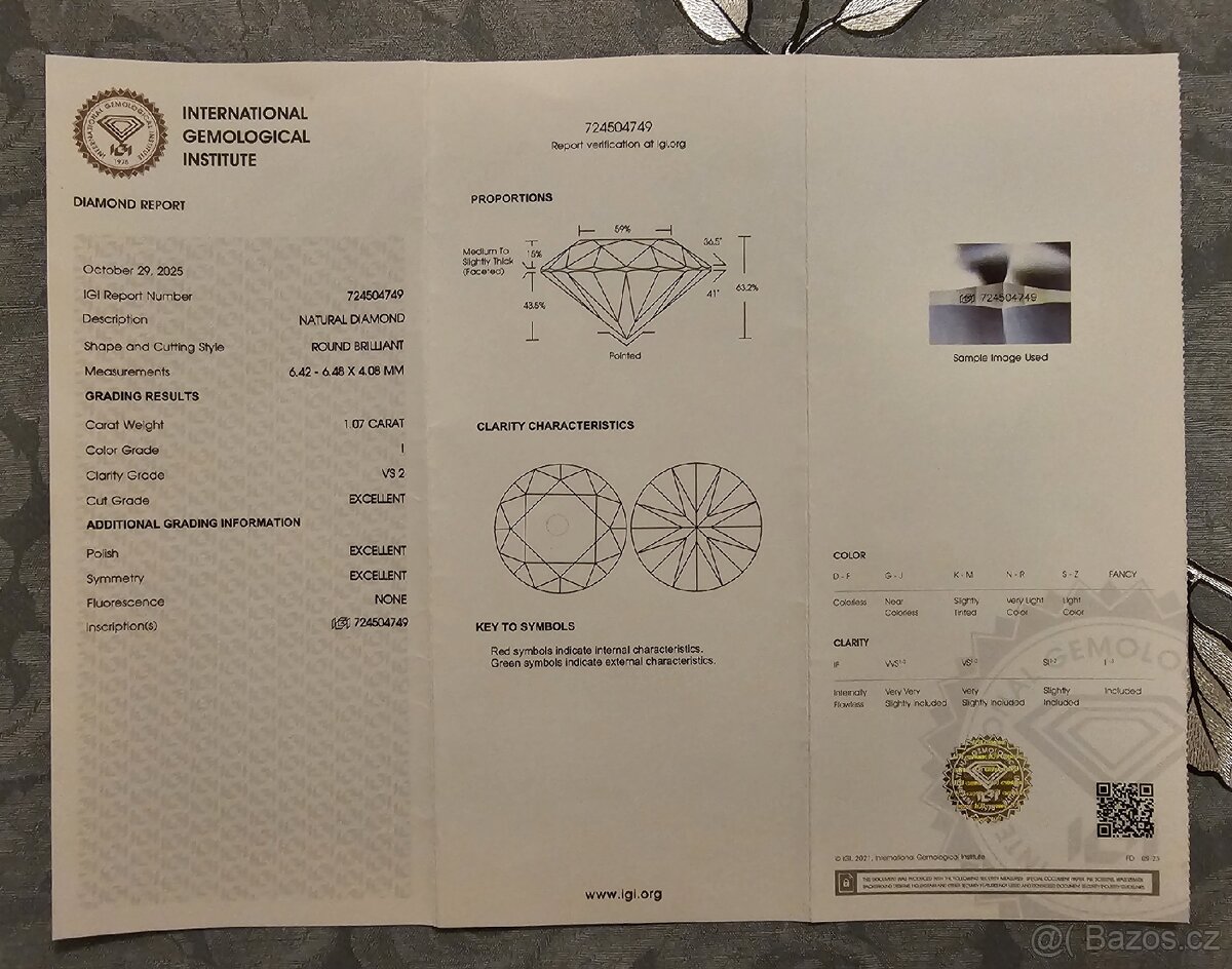 DIAMANTOVÝ PRSTEN 1.77ct. IGI TOP CRNA - 6