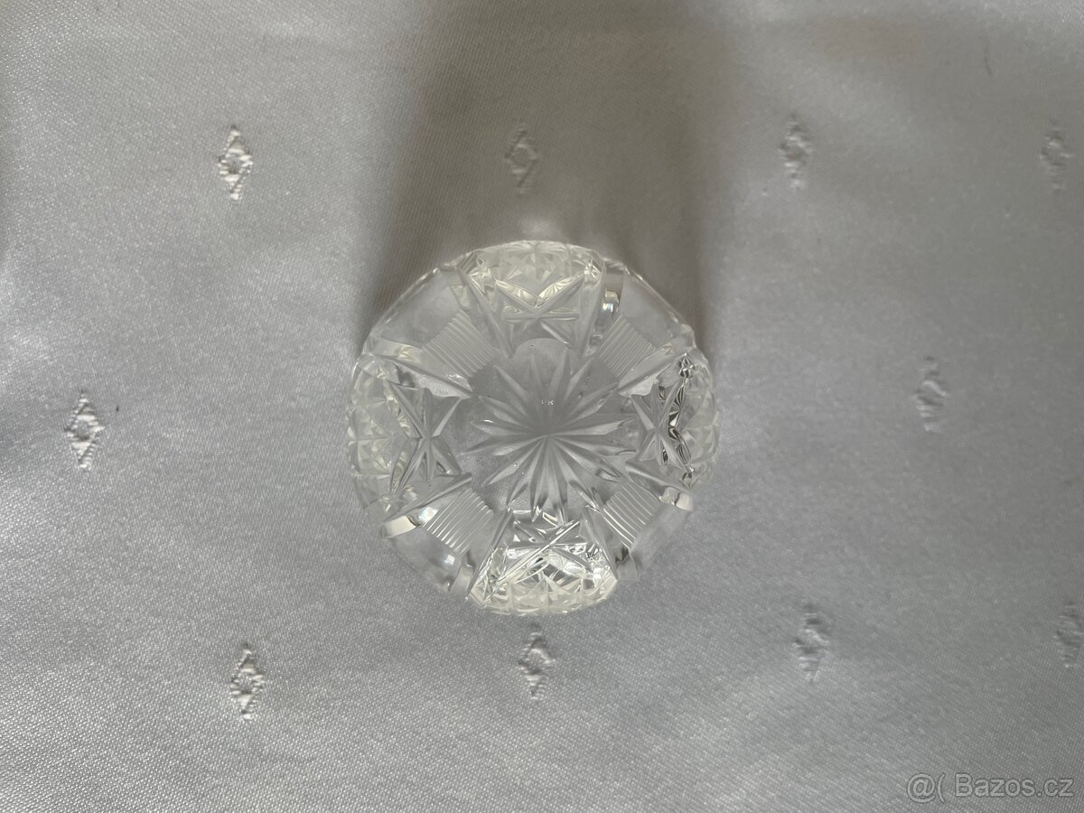 Broušené sklo – mísa + mistička (retro/broušené) - 6