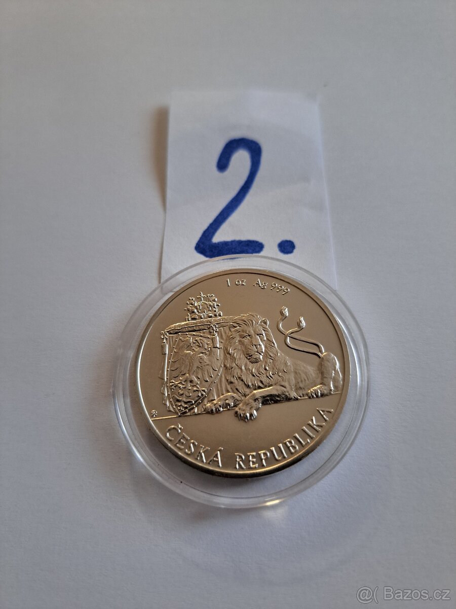 Stříbrná investiční mince Český Lev 2017 - 6