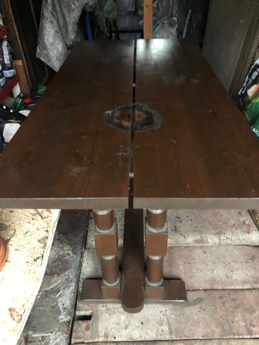 Masivní dubový stůl + 6 židlí - 6