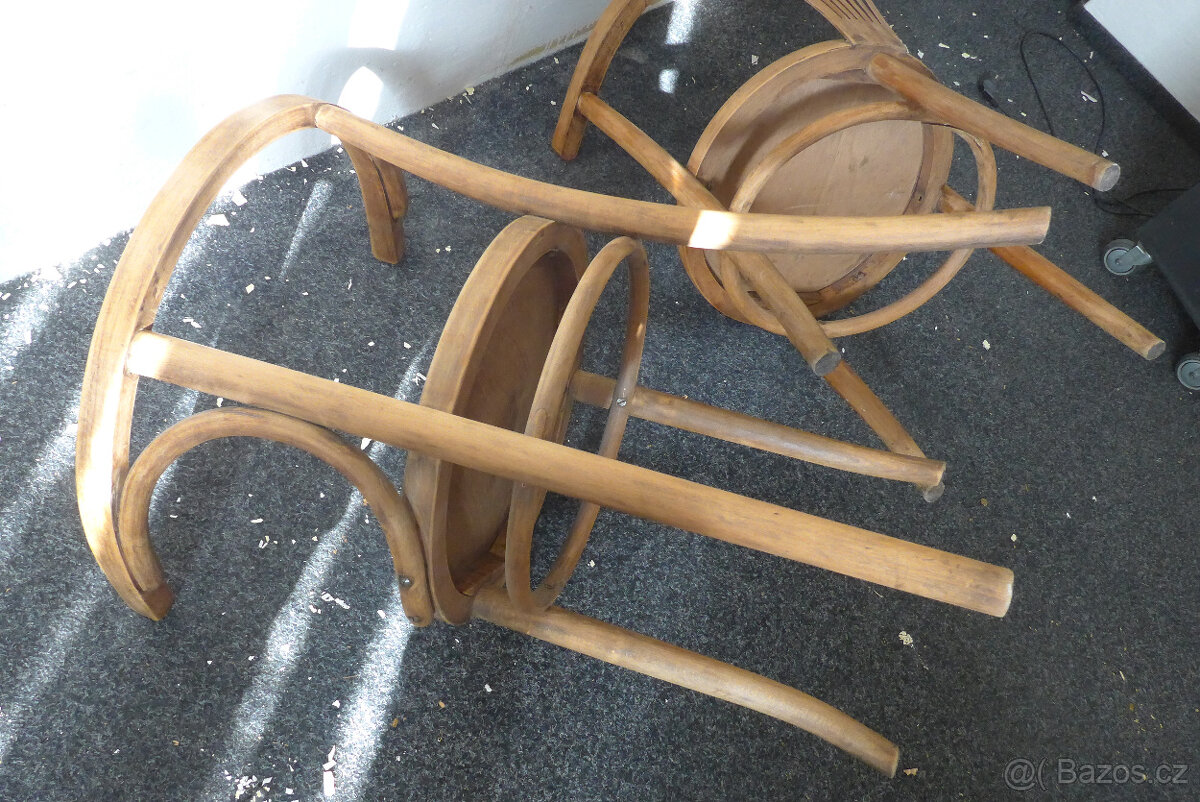Historické Celodřevěné Židle 1925 ? 2ks - 6