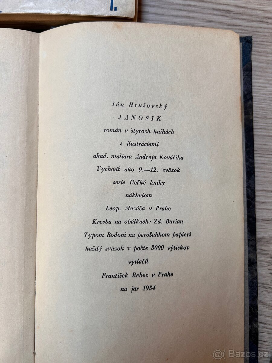 Jánošík - knihy 1-4. díl - vydáni 1934 - 6