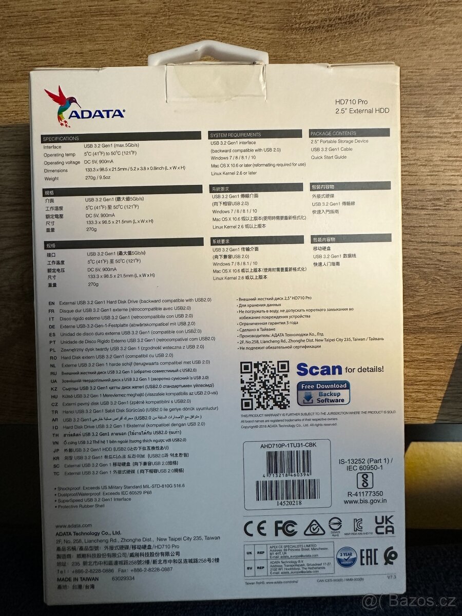 Adata Hd710P 1Tb – odolný externí disk, Usb 3.1 - 6