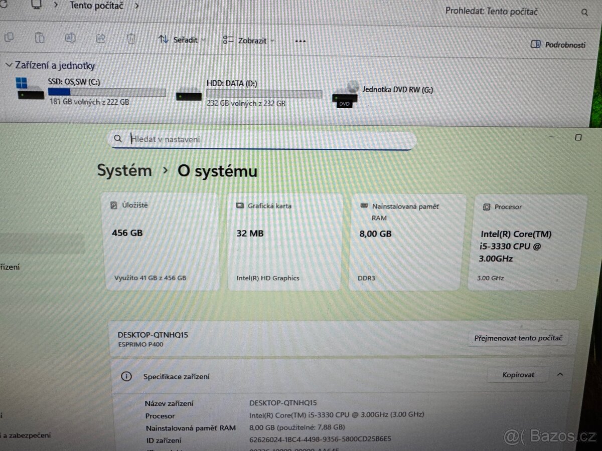 Stolní počítač Fujitsu - i5, SSD, Windows 11 - 6