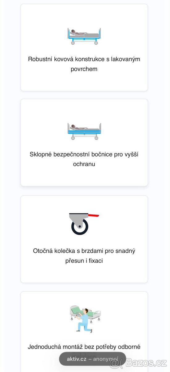 Elektrická polohovací postel LINET 90 × 200 cm - 6