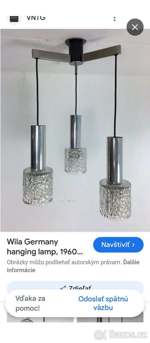 Retro lampa Wila Germany 1960 - 6