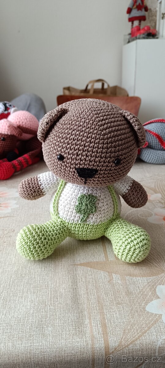 Háčkované hračky, pes, opice, medvídek, ovečka - 6