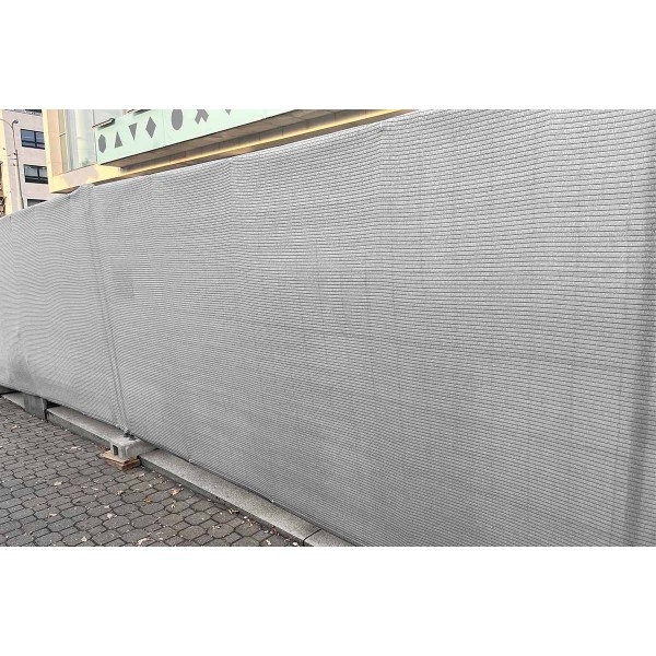 Stínící síť - tkanina na plot světle šedá Kataro - 6