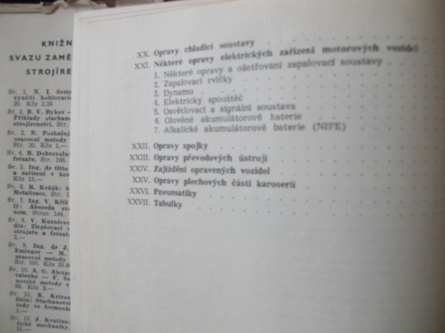 Opravy motorových vozidel O. Beneš, technická literatúra. - 6