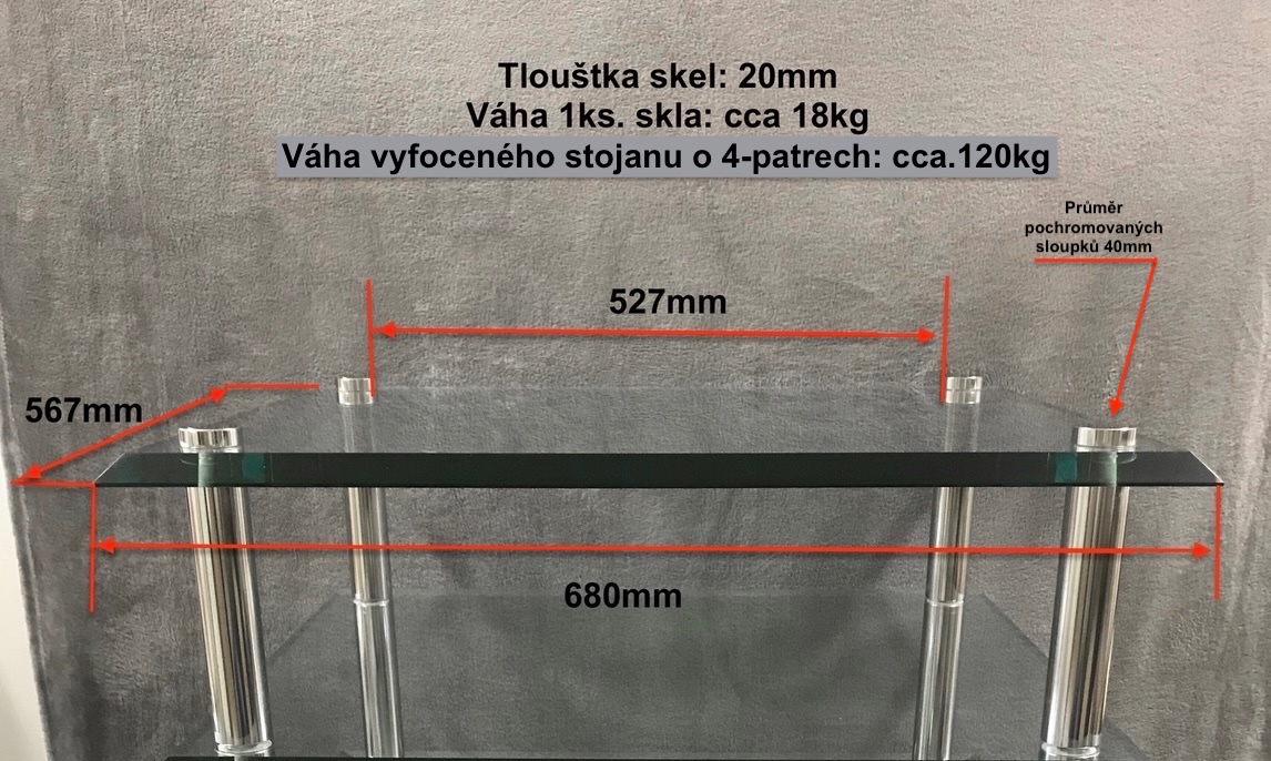 Vysoce kvalitní Hi-Fi stojan na komponenty-variabilní(3ks.) - 6