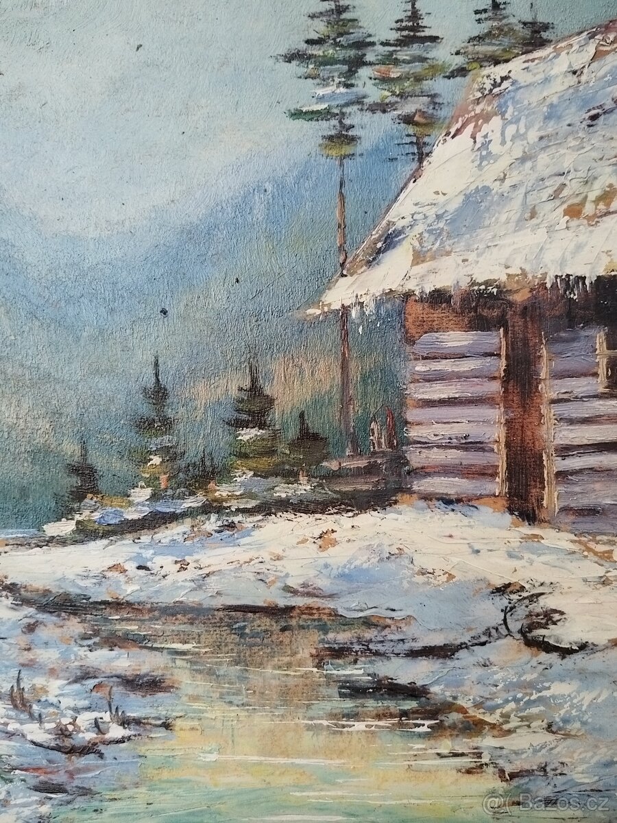 obraz ZIMNÍ MOTIV, olej, Jan Boža Pospíšil 1949 - 6