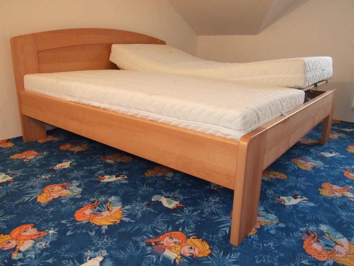 Nová buková masivní postel, nosnost 600 Kg,Odvezu a smontuji - 6