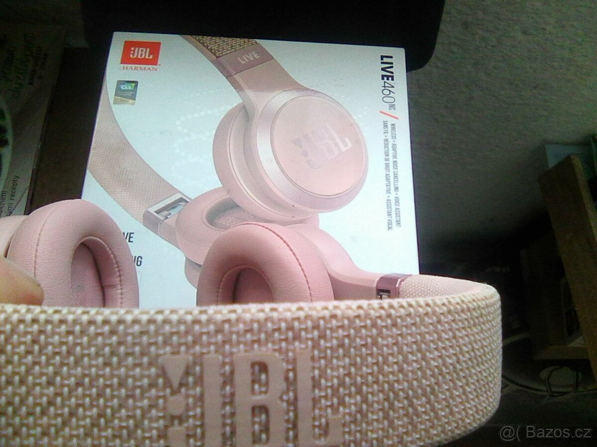 Bezdrátová Bluetooth růžová nová sluchátka Live 460NC s JBL - 6