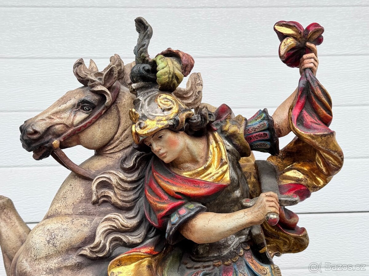 Nádherné veliké sousoší svatý Martin a žebeák jen osobně - 6