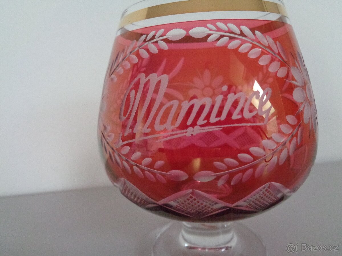 Červená skleničky "Mamince" - 6