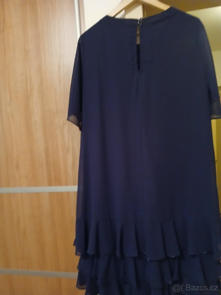 Spolecenske saty vel.46, barva tmavě modrá - 6