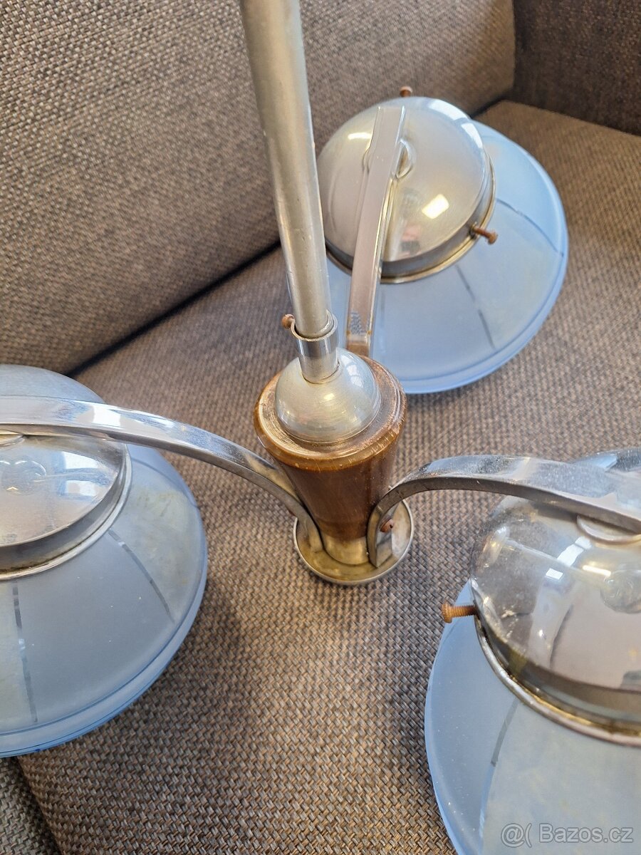 Starožitný lustr Art Deco / funkcionalismus - 6