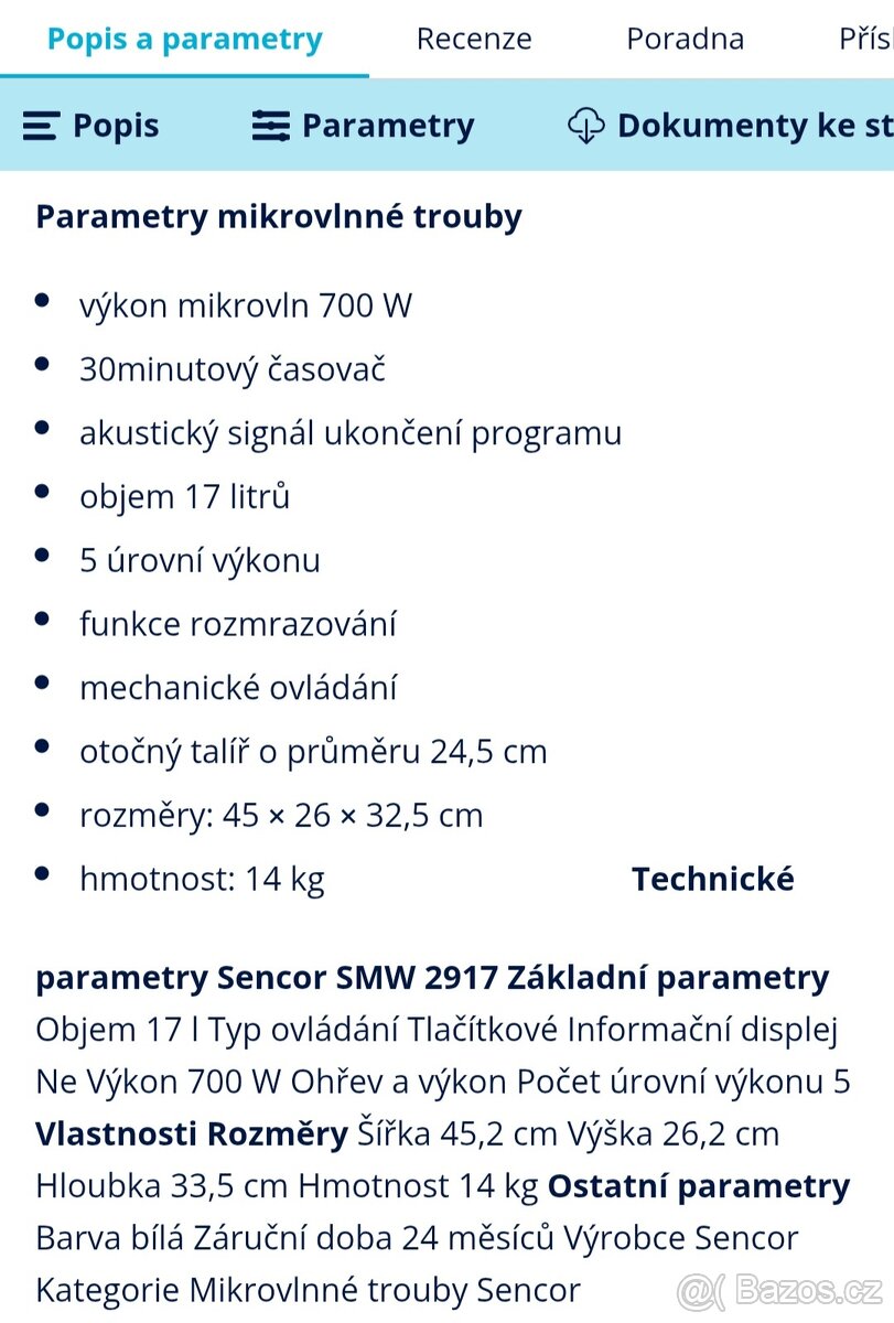 MIKROVLNKA Sencor - 6