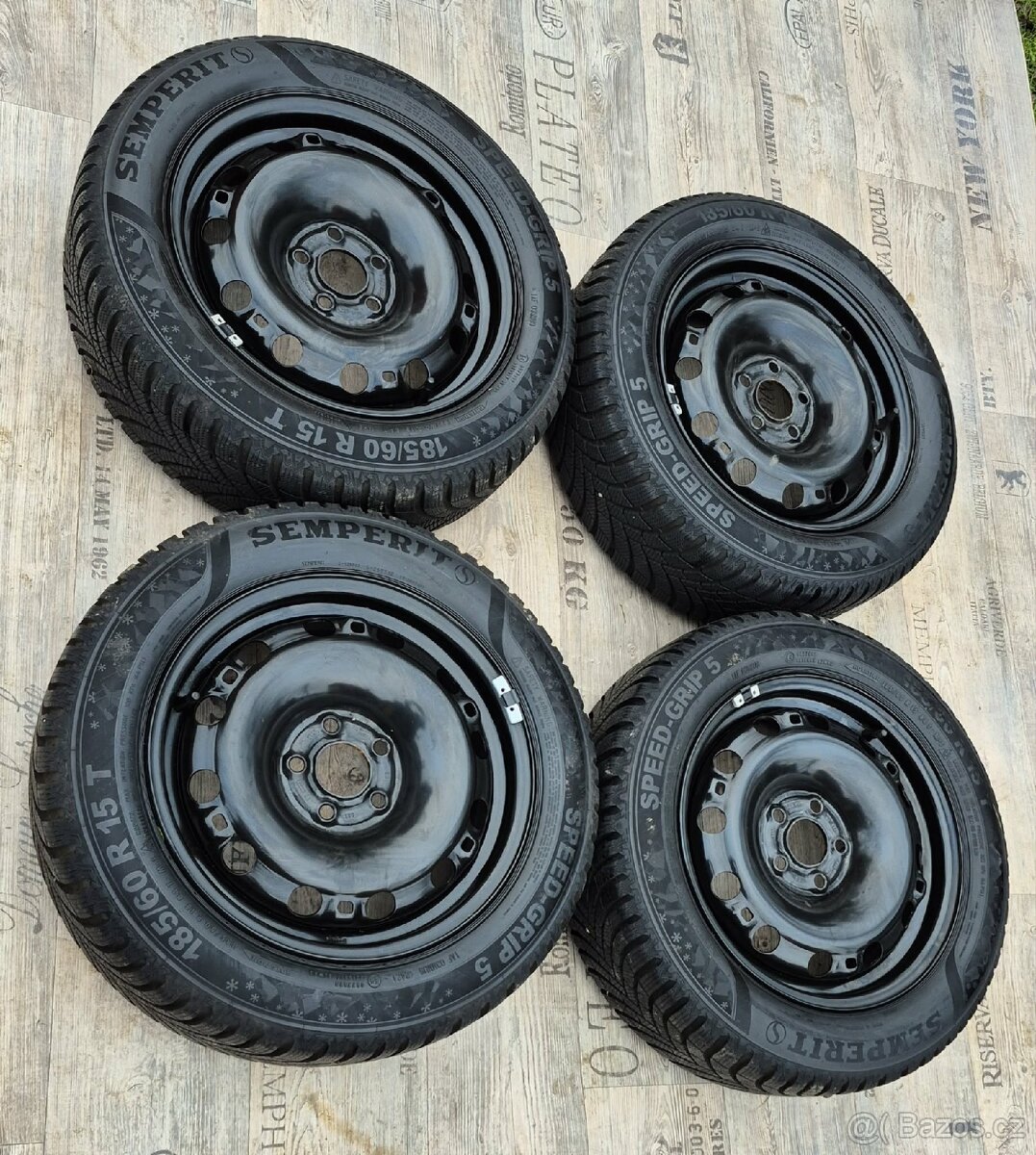 Zimní kola 185/60 R15 – originál VW, 5×112, ET39 - 6