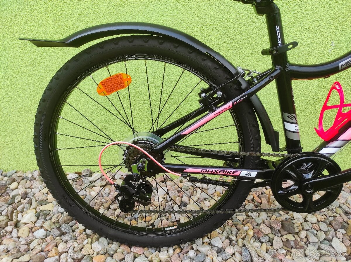 Značkové dětské kolo MAXBIKE 24" (černá/růžová) - 6