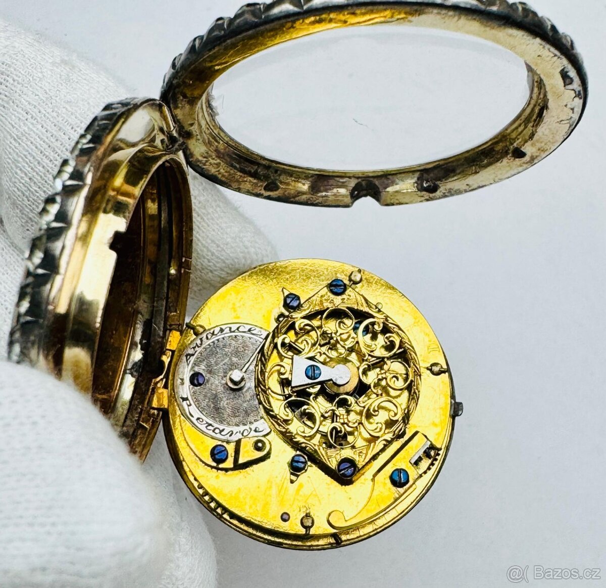 NÁDHERNÉ 18K CELO ZLATÉ PÁNSKÉ ŠPINDLOVKY SE SMALTEM V TOP S - 6