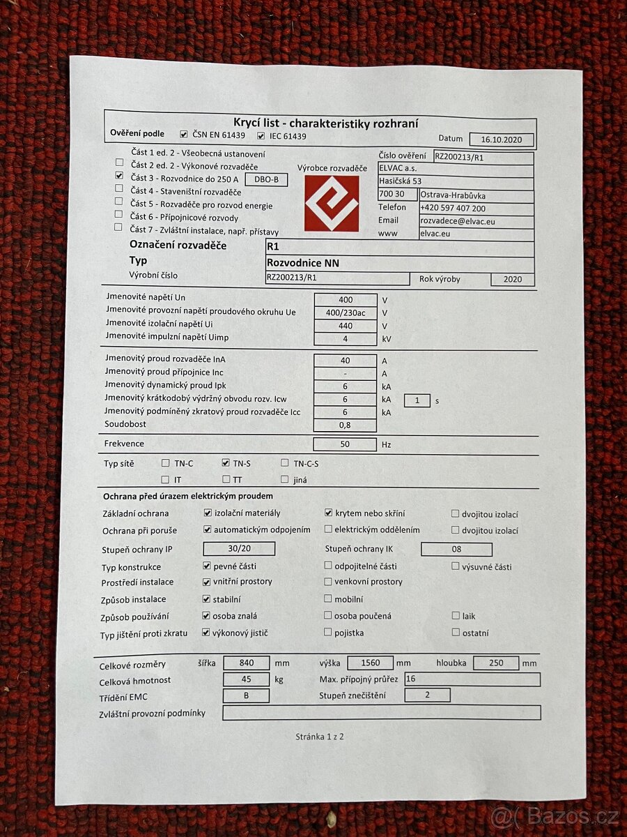 Elektro rozvaděč na RD s protipožární ochranou - 6