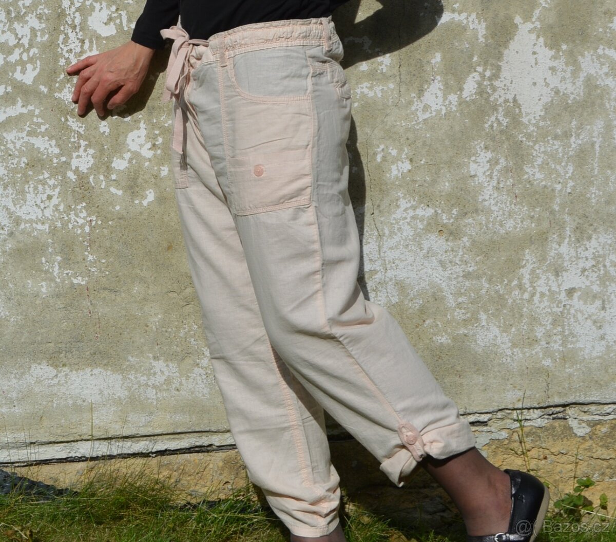 Letní světle lososové kalhoty značky HaM vel. 44 - 6