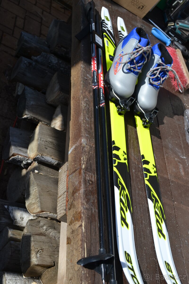 dětské běžky 120 cm s protismykem vazko NN75 boty 32 hole - 6