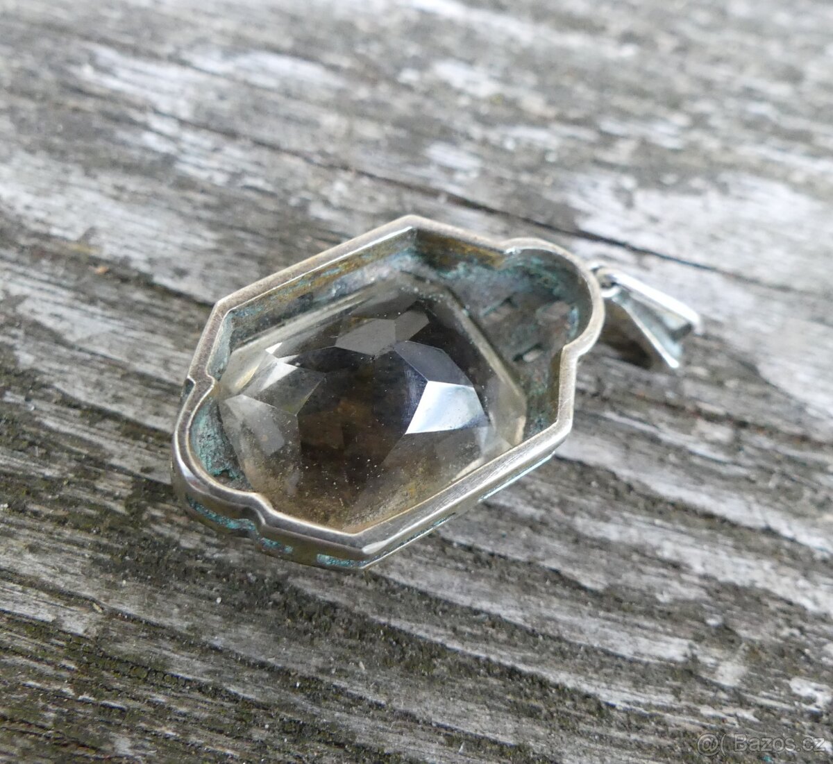 Starožitný stříbrný Art Deco přívěšek - 6