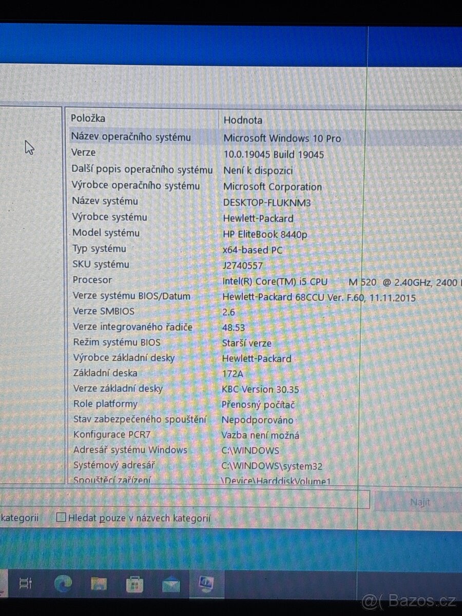 Prodám notebook HP 8440p EliteBook - 6