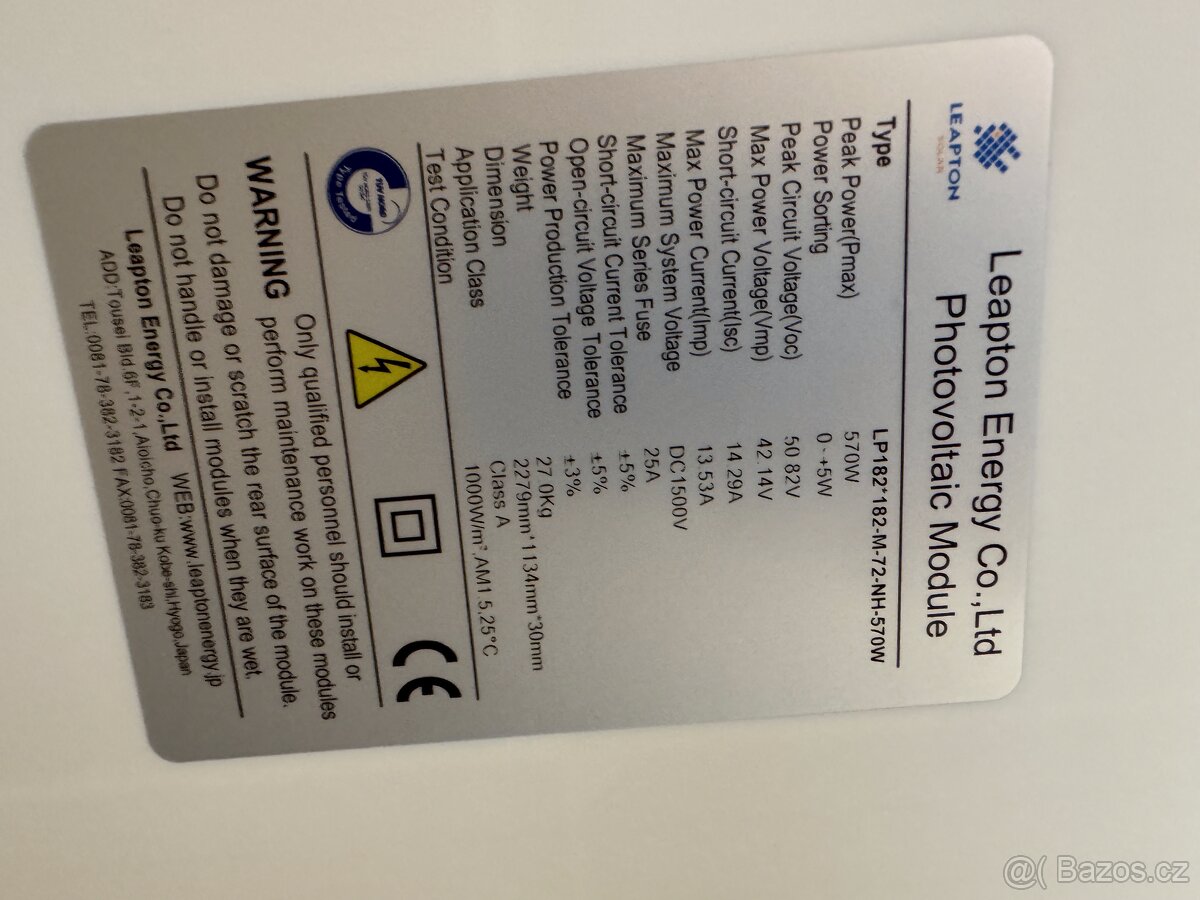 FVE panely LEAPTON N-type 570Wp, FULL BLACK - 6