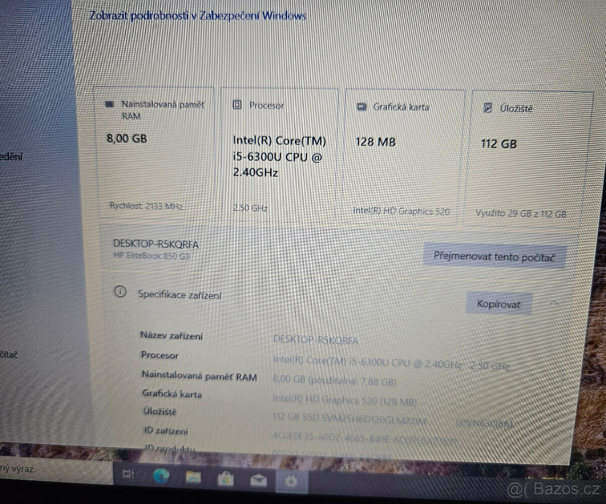 HP Elitebook 850 G3 i5.6300U 15,6" - 6