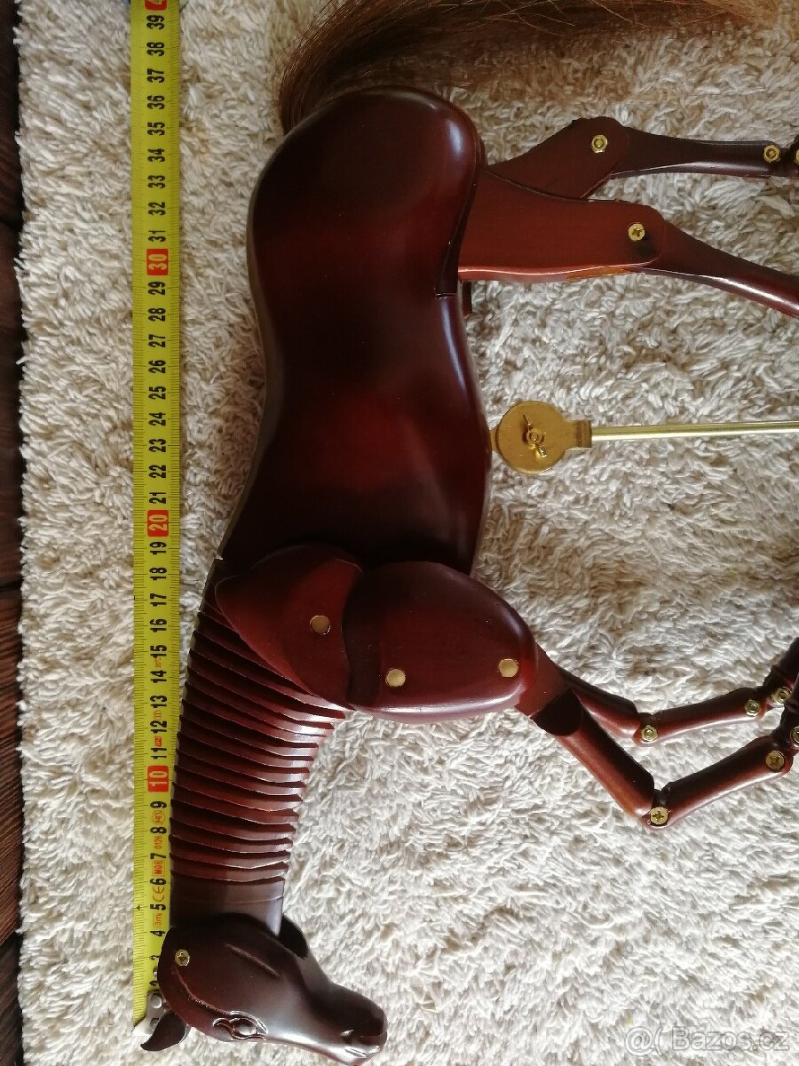 Kůň dřevo pohyblivý model koně dřevo nový - 6