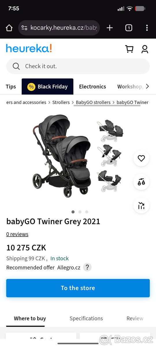 babyGO, kočárek pro sourozence 2 v 1 - 6