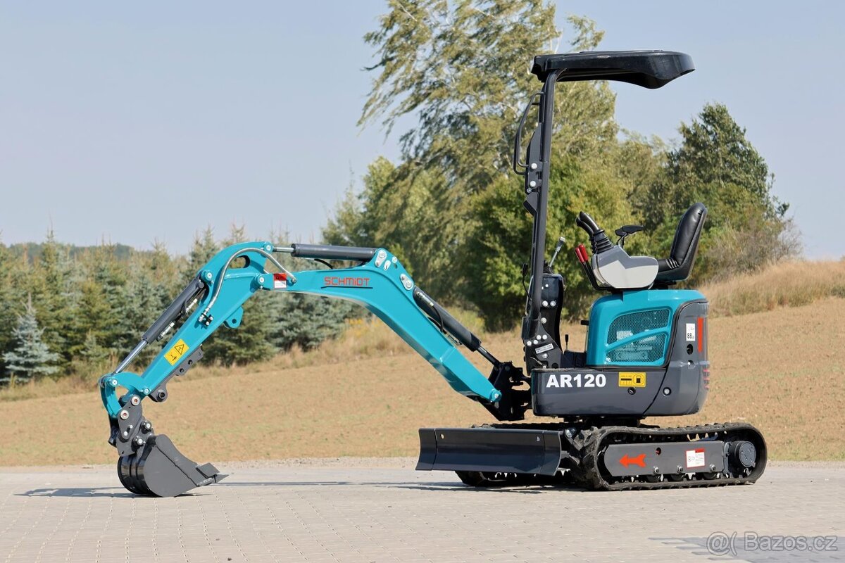 minirypadlo Schmidt AR 120, minibagr, bagr, motor kubota - 6