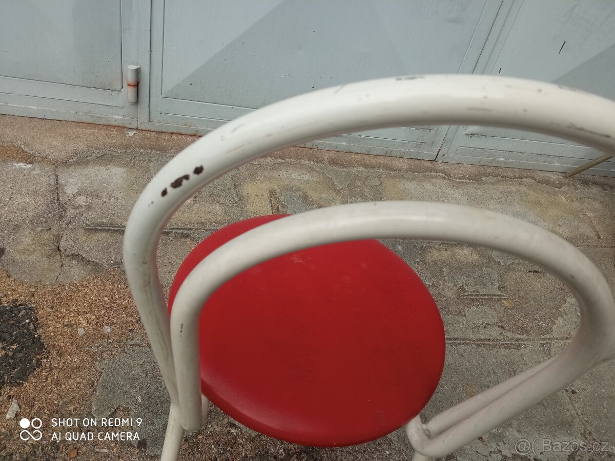 Židle trubková bílá - 6