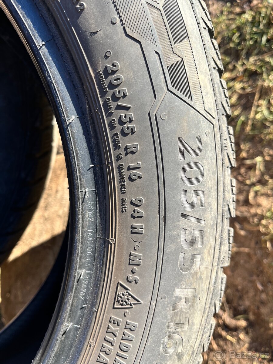 205/55R16 94 H zimní 2 ks, 6 mm, DOT 3718 - 6