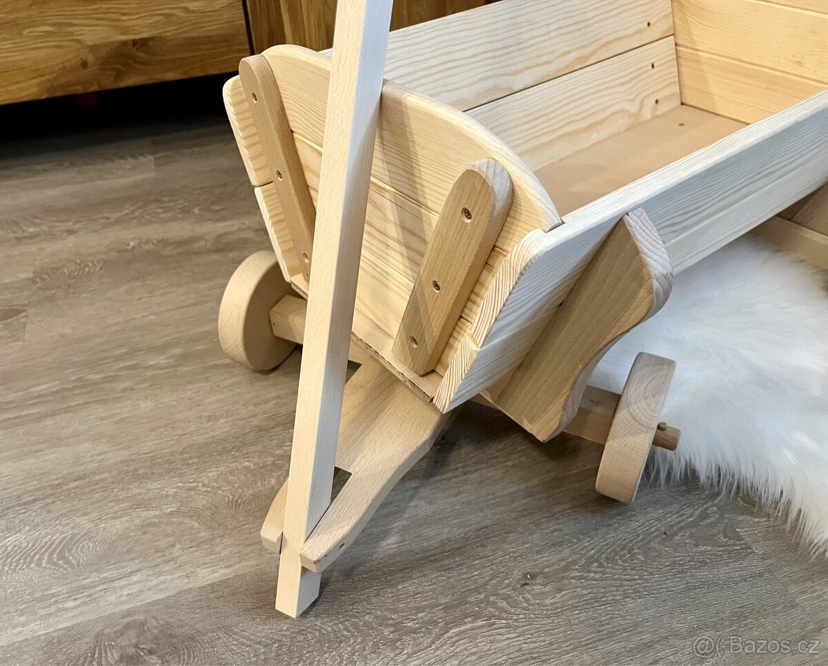 Dřevěný vozík z masivu - 6