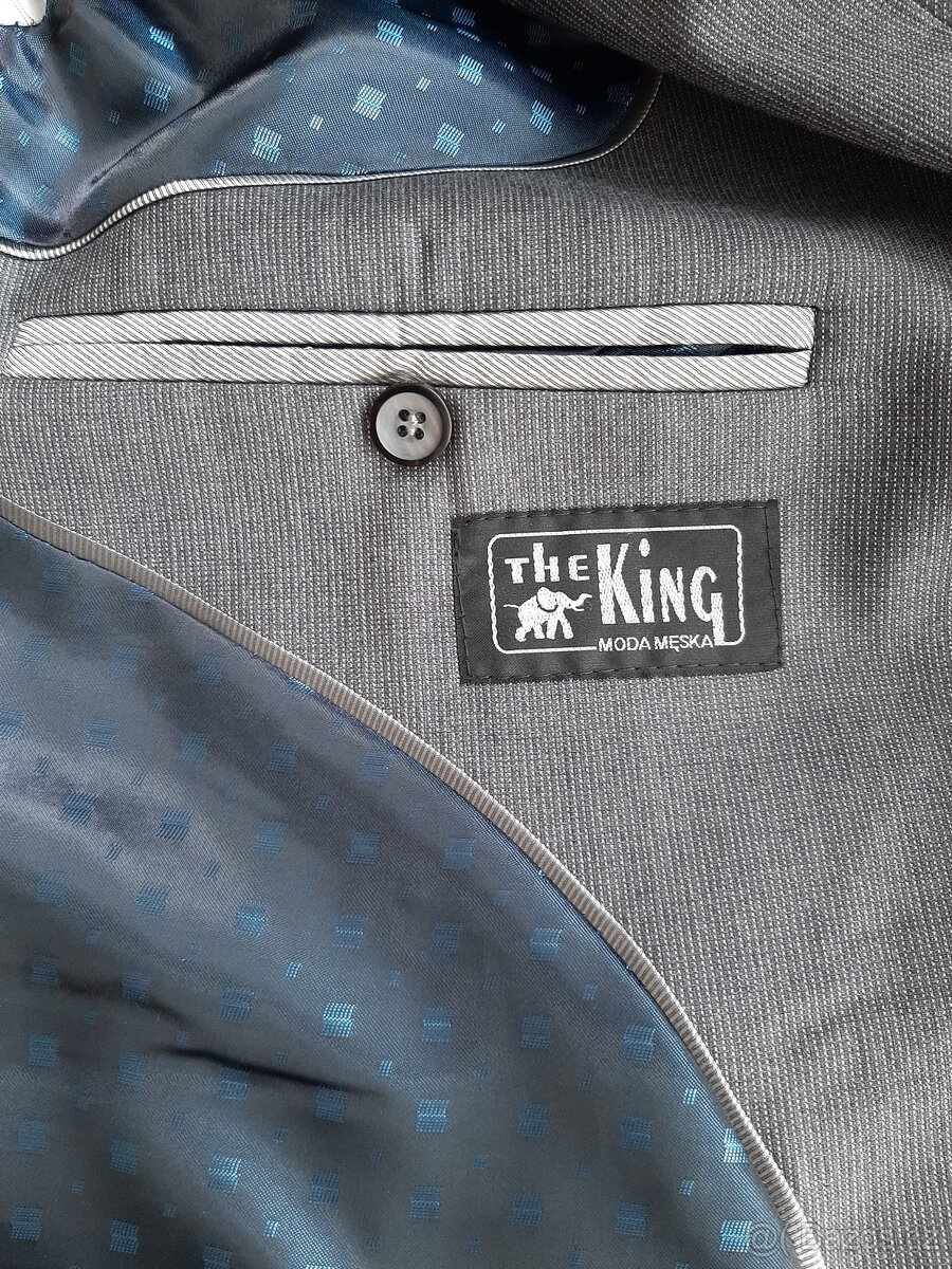 Šedý pánský oblek The KING vel. 54M - 6