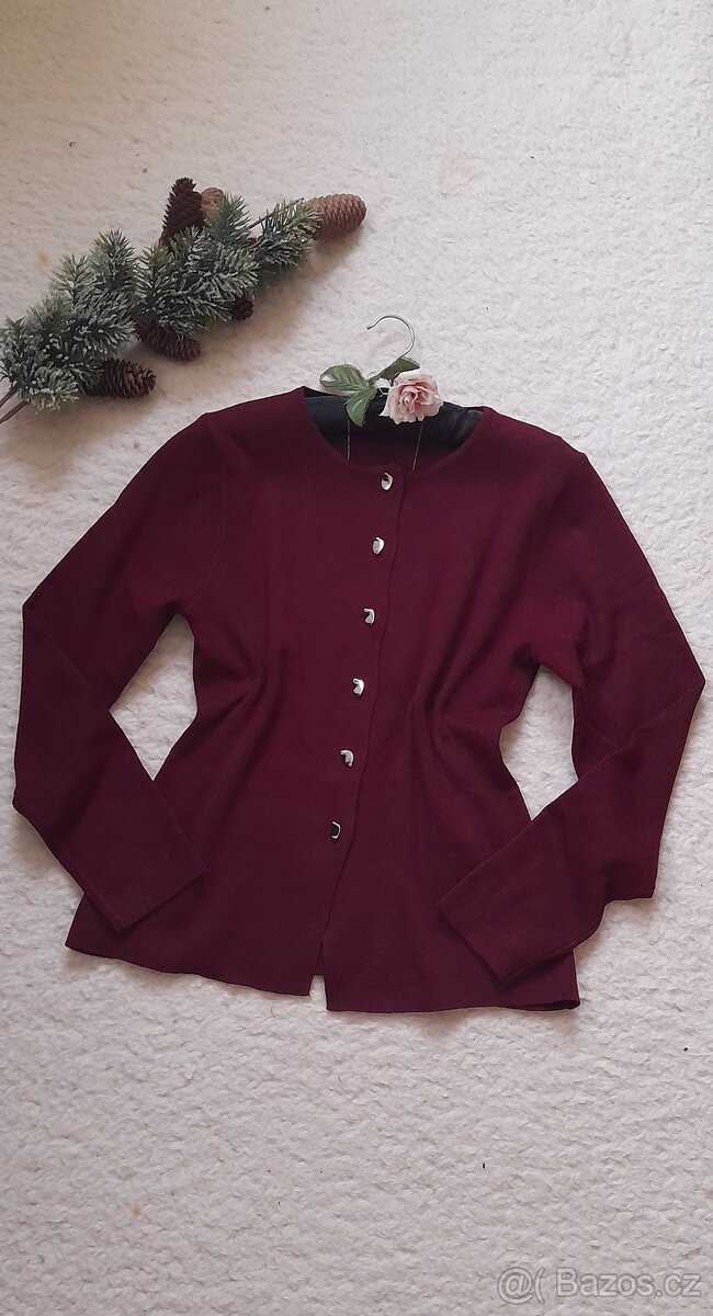 Elegantní bordó svetřík - NOVÝ - 6