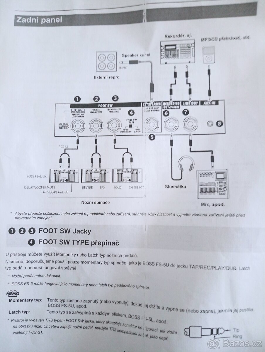 Kytarové kombo+footswitch+manuál - 6